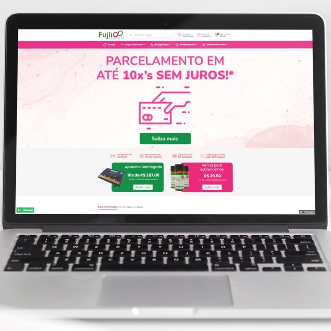 criacao-de-site-fujii-cosmeticos - imagem de Criar Loja Virtual | Desenvolvemos seu E-Commerce | Superix
