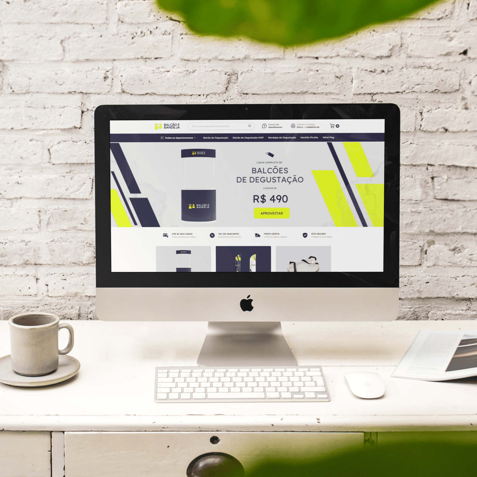 Mockup-loja-balcao-e-bandeja - imagem de Criar Loja Virtual | Desenvolvemos seu E-Commerce | Superix