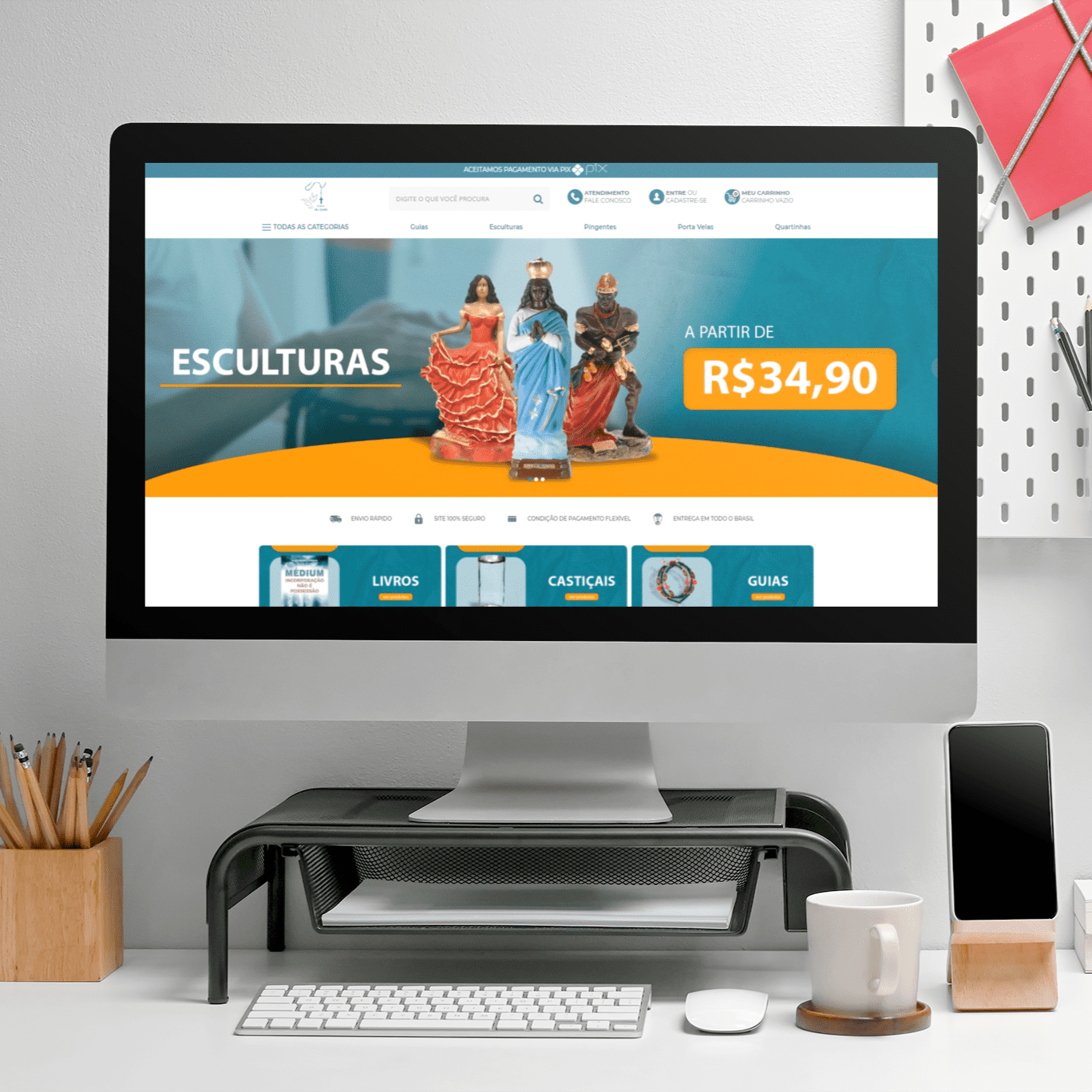 Mockup-loja-guias-luz-divina - imagem de Criar Loja Virtual | Desenvolvemos seu E-Commerce | Superix