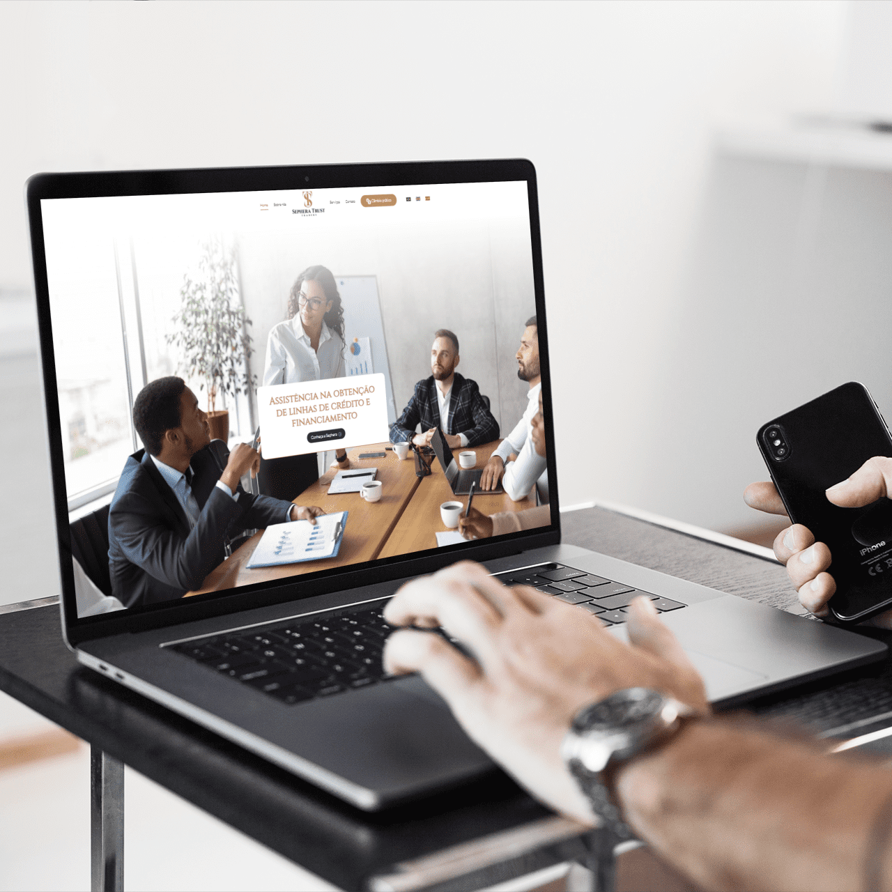 Mockup-Sephera-Trust-Traders - imagem Projeto criado pela Superix: Contabilidade, Advocacia, F. e Direito 